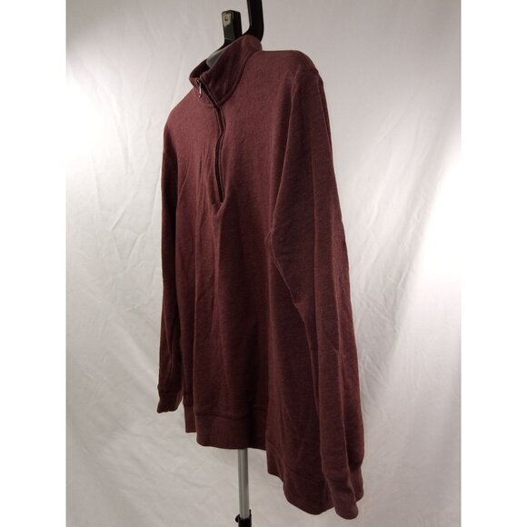 Men's George Quarter Zip Burgundy Pullover Size Large - Picture 2 of 7